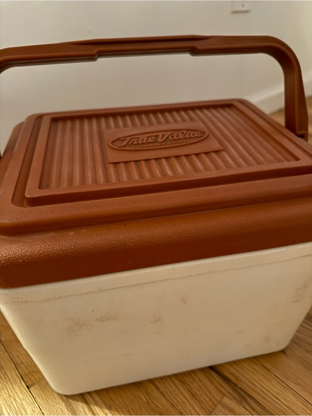 Two-Tone Portable Cooler - Brown and White